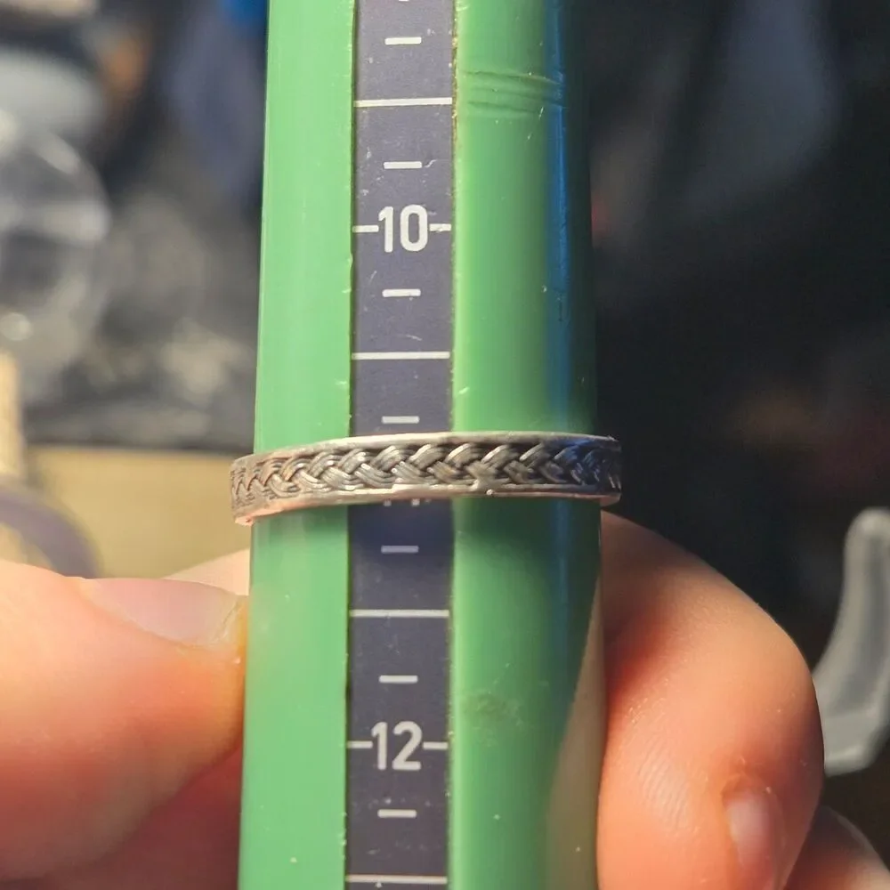 Braid Style Band vintage sterling silver ring sz 11